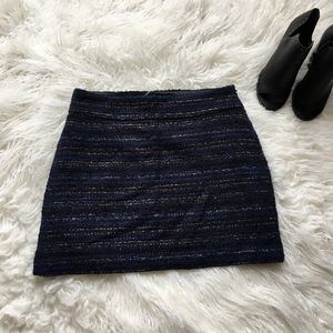 Ann Taylor LOFT Textured Gold Stripe Skirt